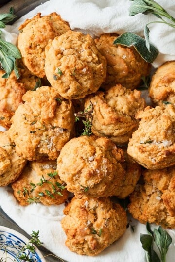 Herbed brown butter drop biscuits.