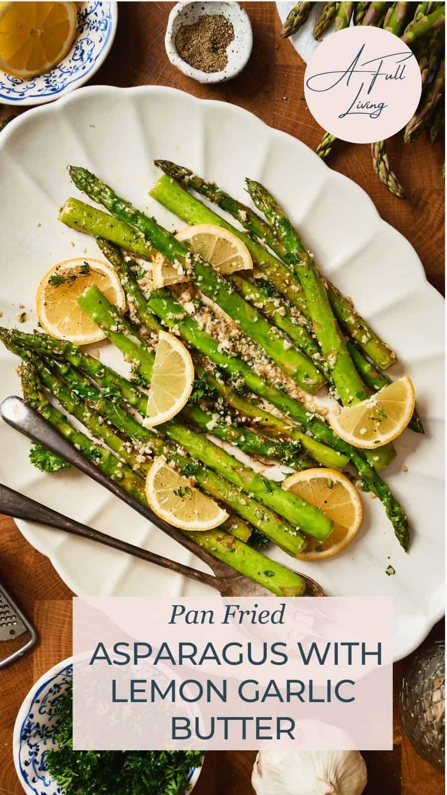 Pan fried lemon butter asparagus pin.