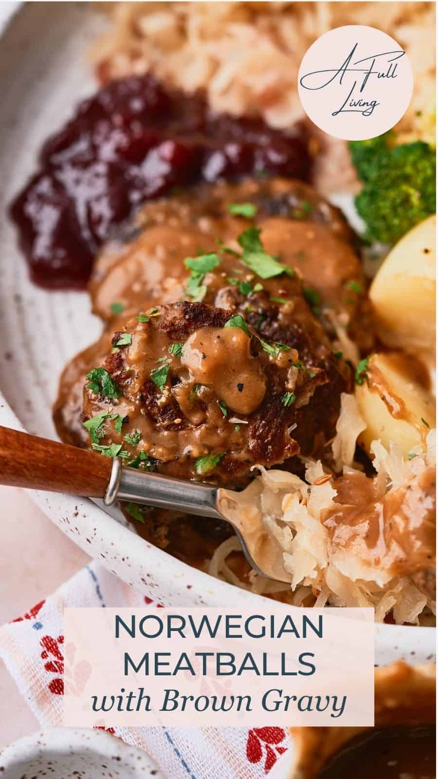 Norwegian Meatballs with brown sauce.