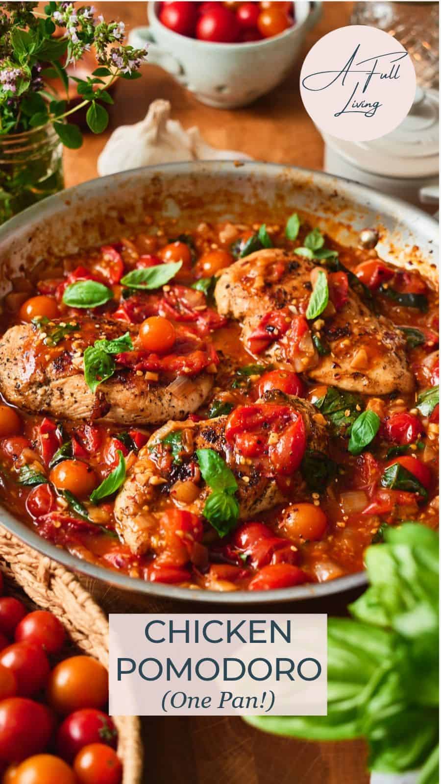 One Pan Chicken Pomodoro Pinterest pin.