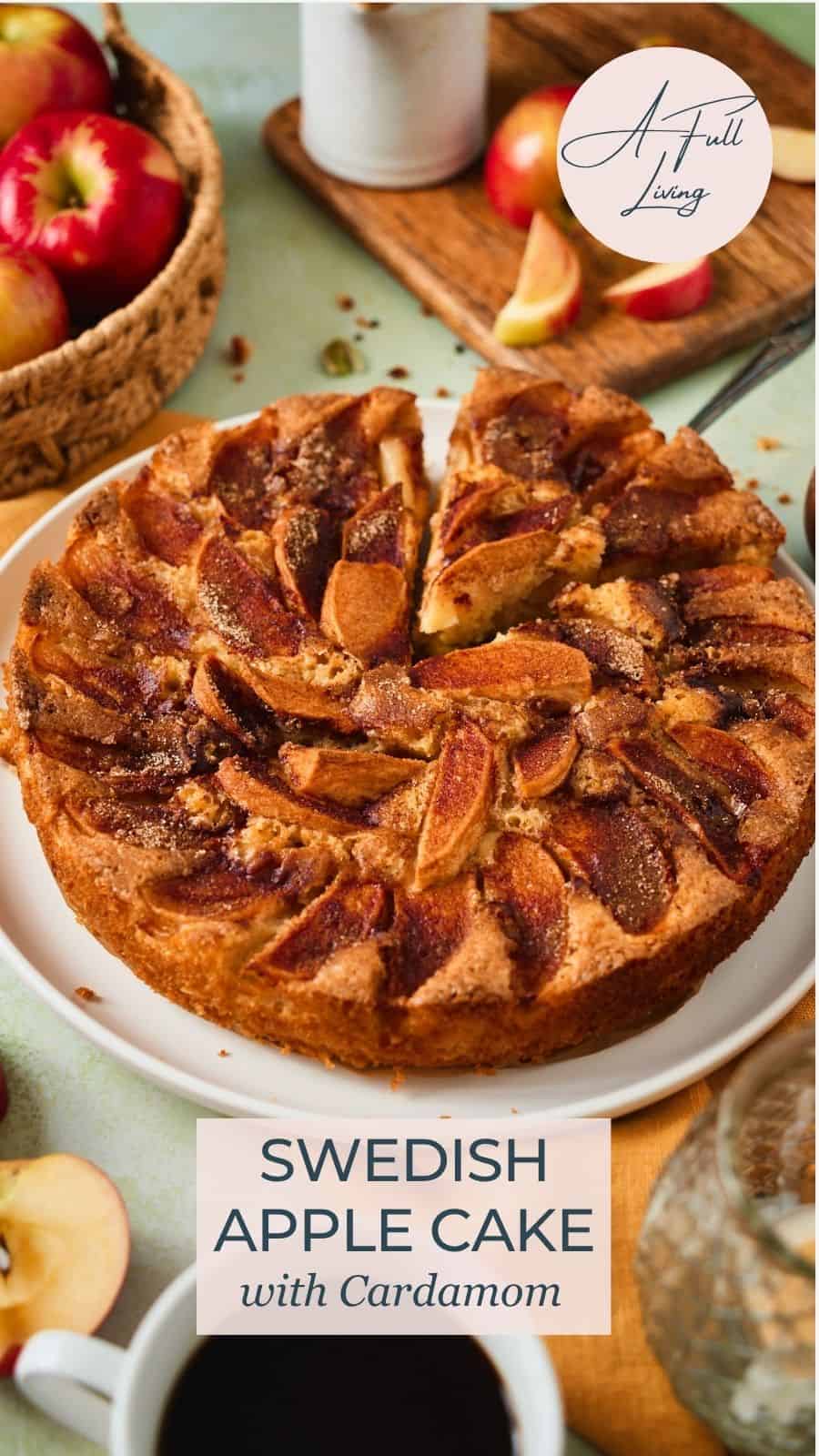 Swedish apple cake pinterest pin.